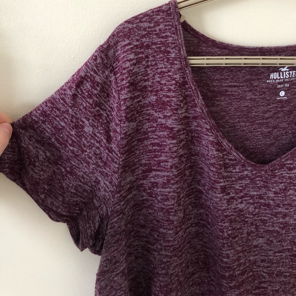 COPY - Burgundy/white v-neck tee - Picture 3 of 4